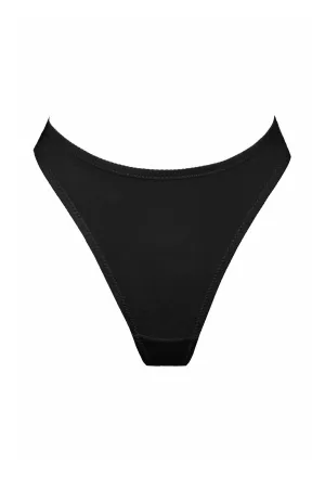 Aura black high waisted thongs
