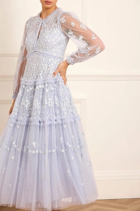 Fresh Form Autumn Lace Long Sleeve Ankle Gown