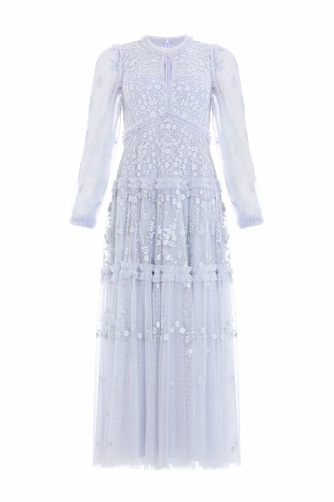 Autumn Lace Long Sleeve Ankle Gown Smart Waistband Fit Daily Style