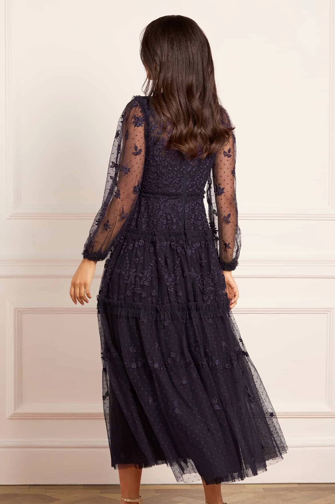 Grace Walk Autumn Lace Long Sleeve Ankle Gown