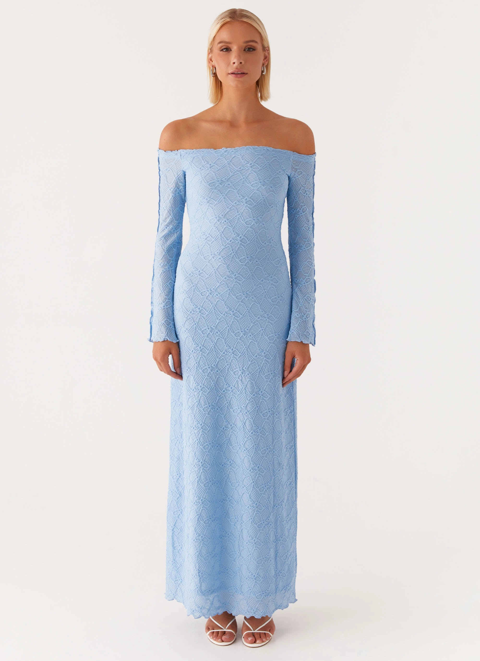 Elouera Maxi Dress - Baby Blue Subtle-Print