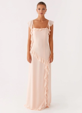 BiasCutSilhouette Naya Maxi Dress - Peach