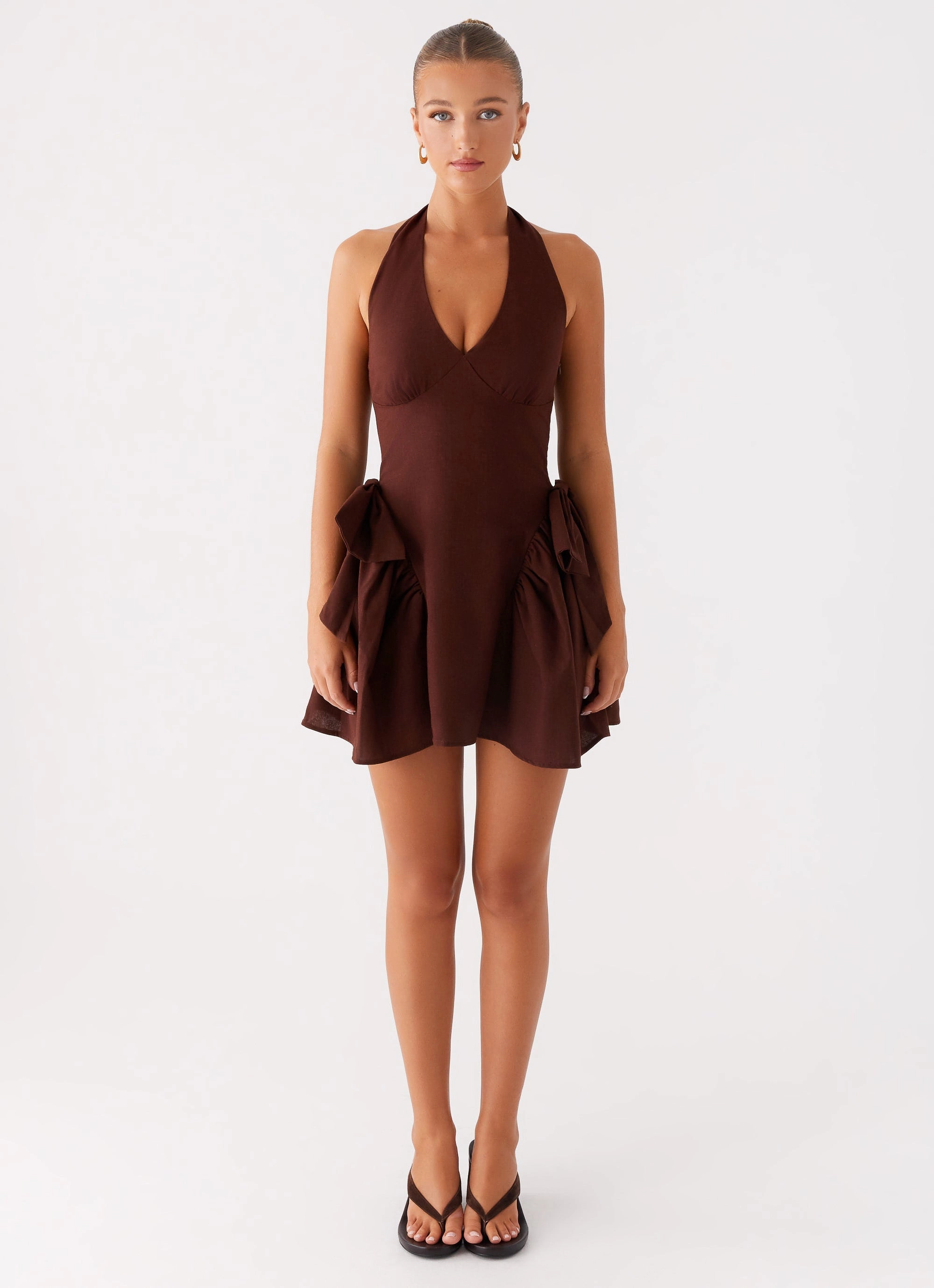 Soft Waist Avalo Mini Dress - Chocolate