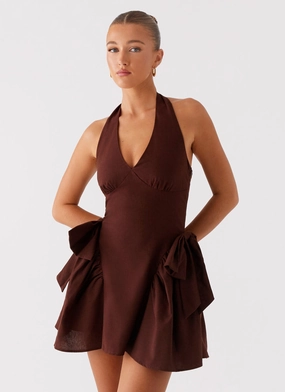 Casual event outfit Avalo Mini Dress - Chocolate