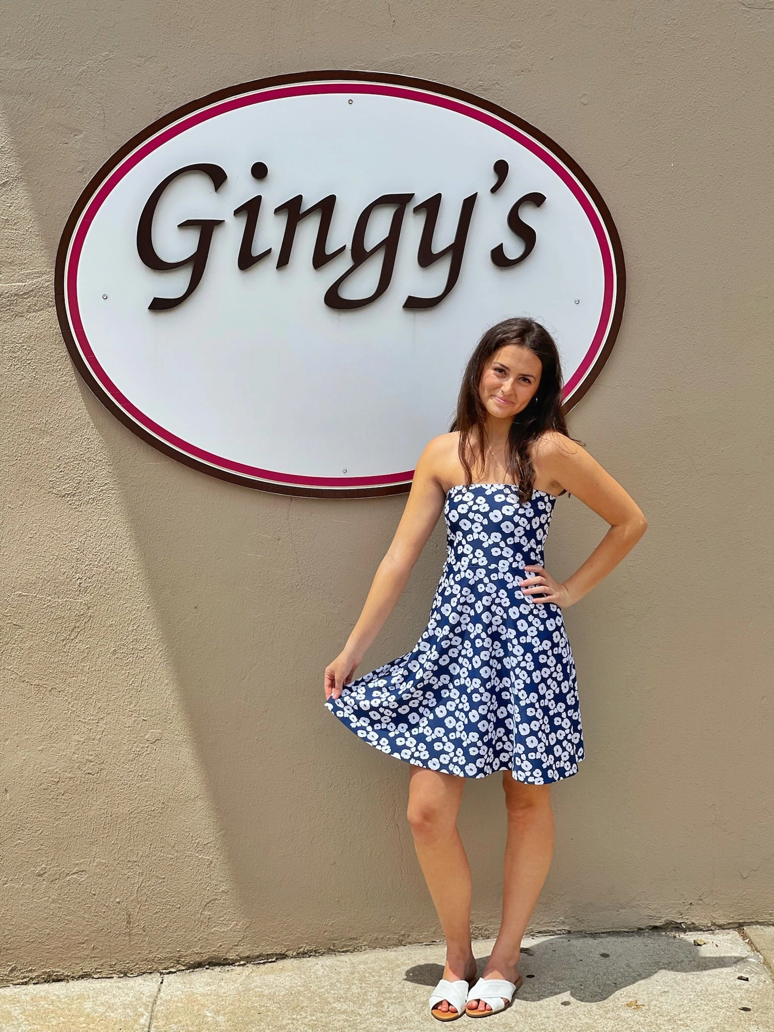 Avalon Dress Mini Pop Art Navy and Effortless fit dress. Relaxed Waist Fit
