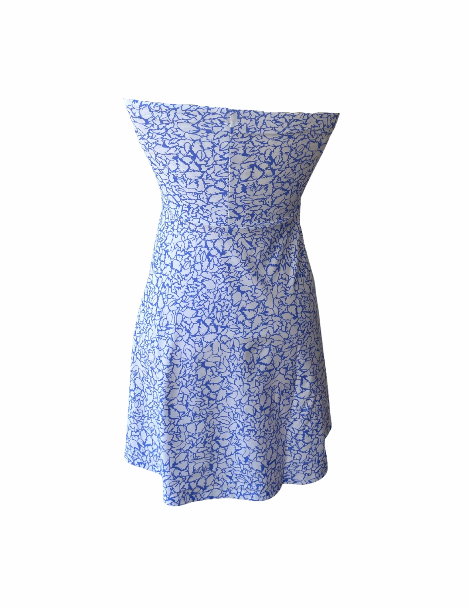 Daily Form Feminine Tailoring Avalon Dress Variegated Leaves Perwinkle/White