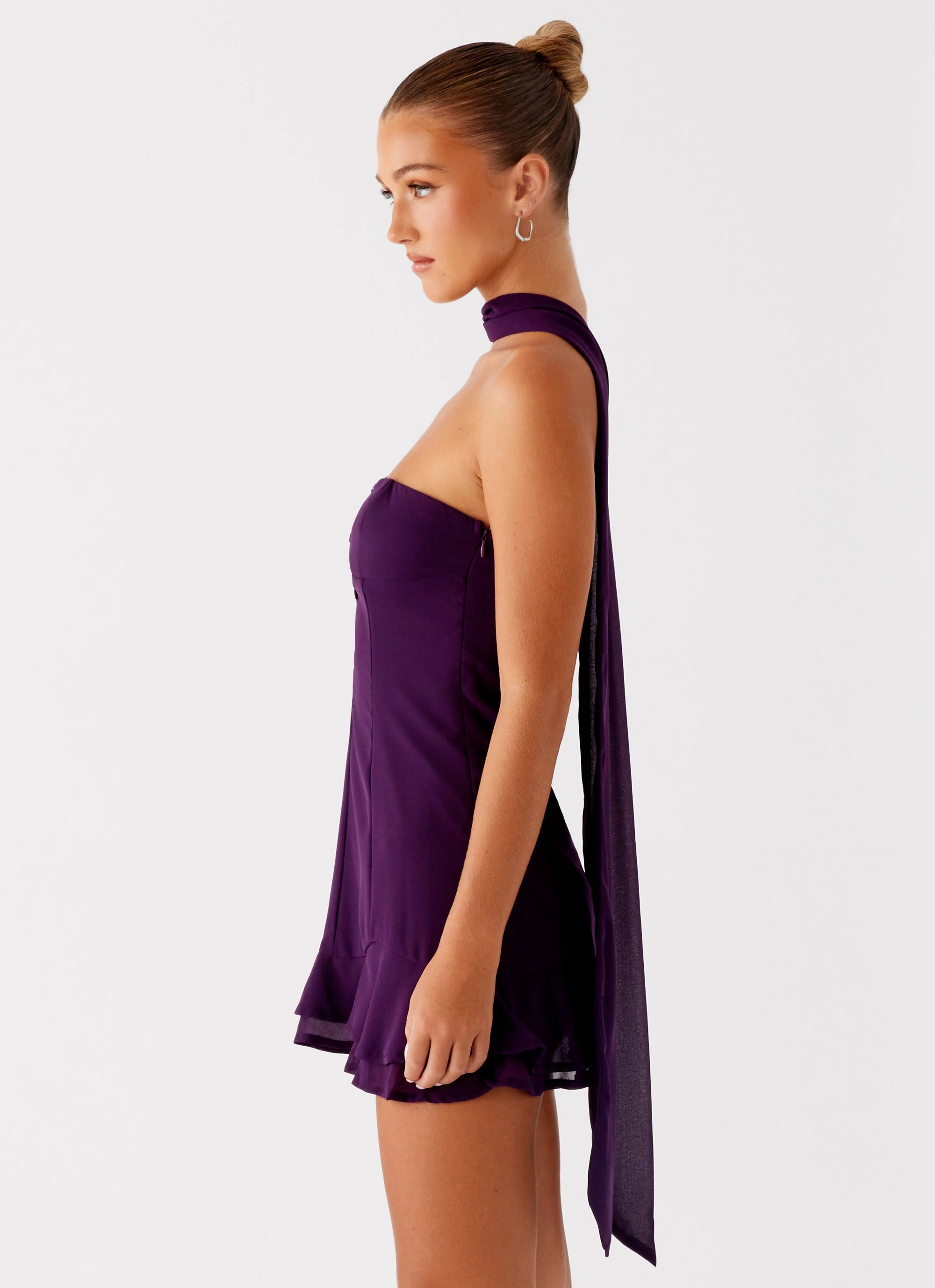 Soft Design Light Volume Avenue Mini Dress - Plum