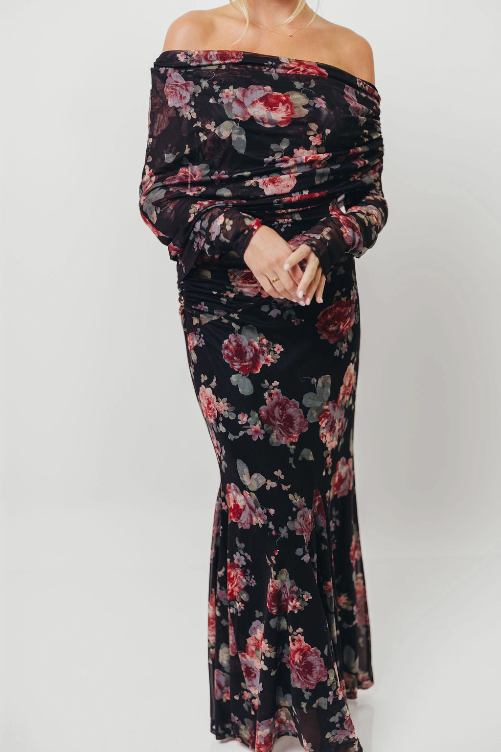 Anytime Fit Azaleia Maxi Dress in Black Floral *10/6 PRE-ORDER*