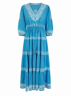 Fluid Cut Shine Finish Azul Kaftan Cornflower