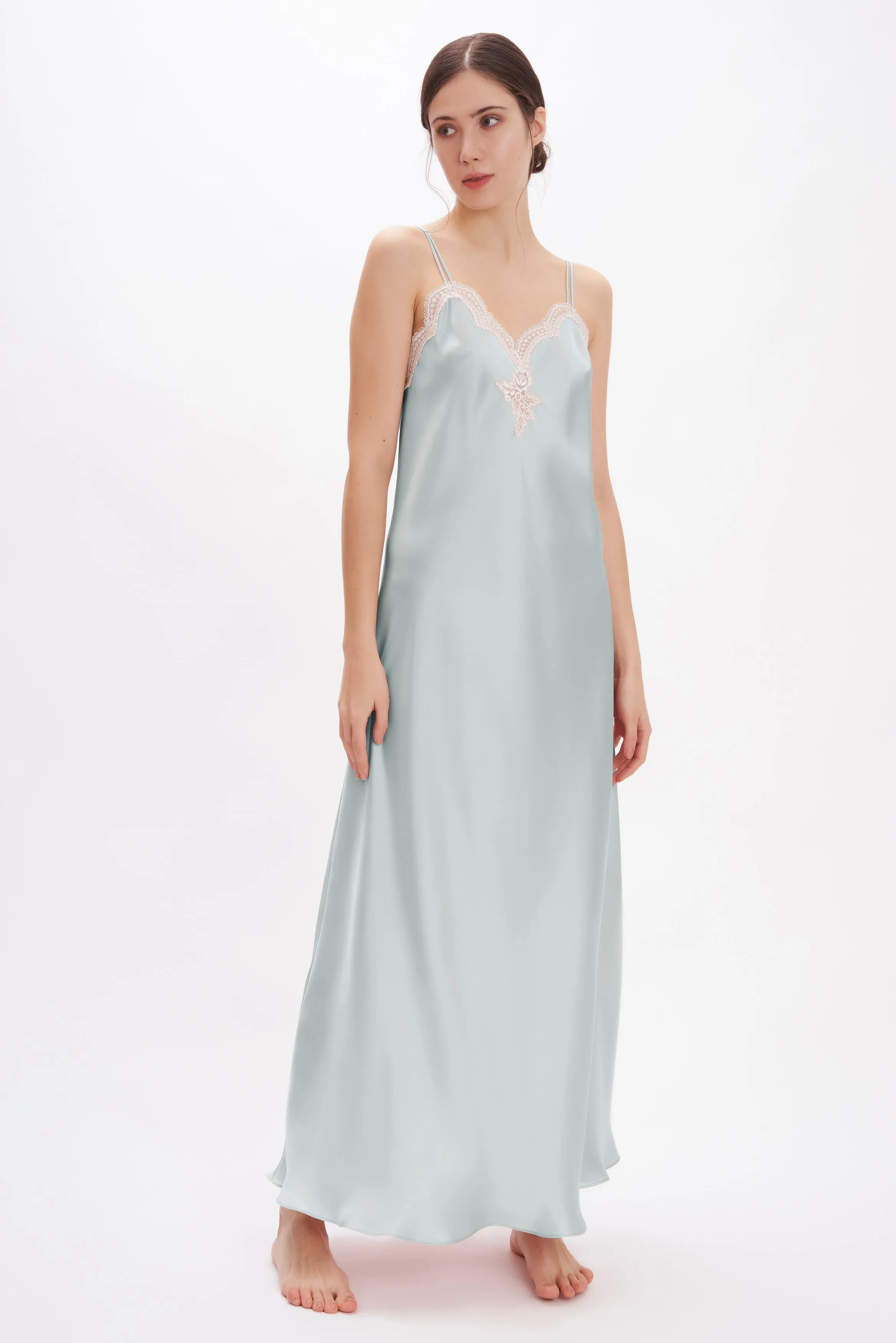 B2B - Silk Satin Long Nightgown