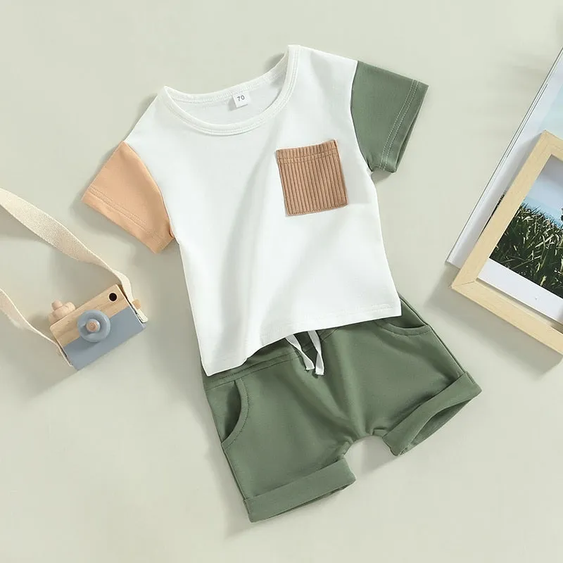Baby Boy Casual T-shirt and Pocket Shorts Summer Clothes