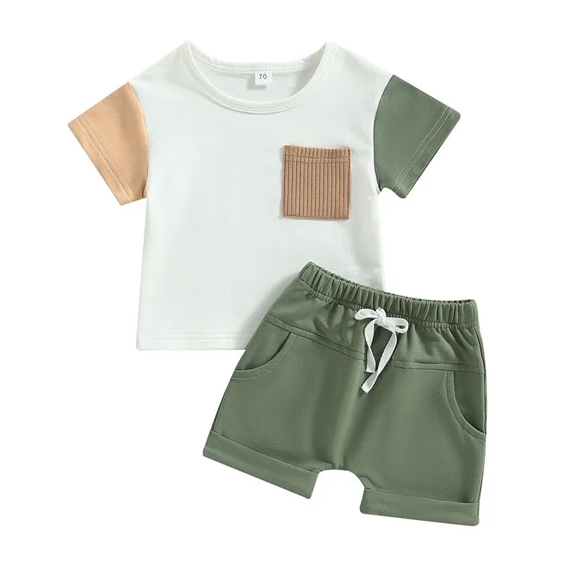 Baby Boy Casual T-shirt and Pocket Shorts Summer Clothes