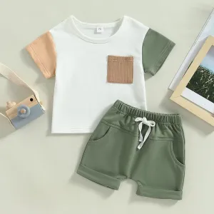 Baby Boy Casual T-shirt and Pocket Shorts Summer Clothes