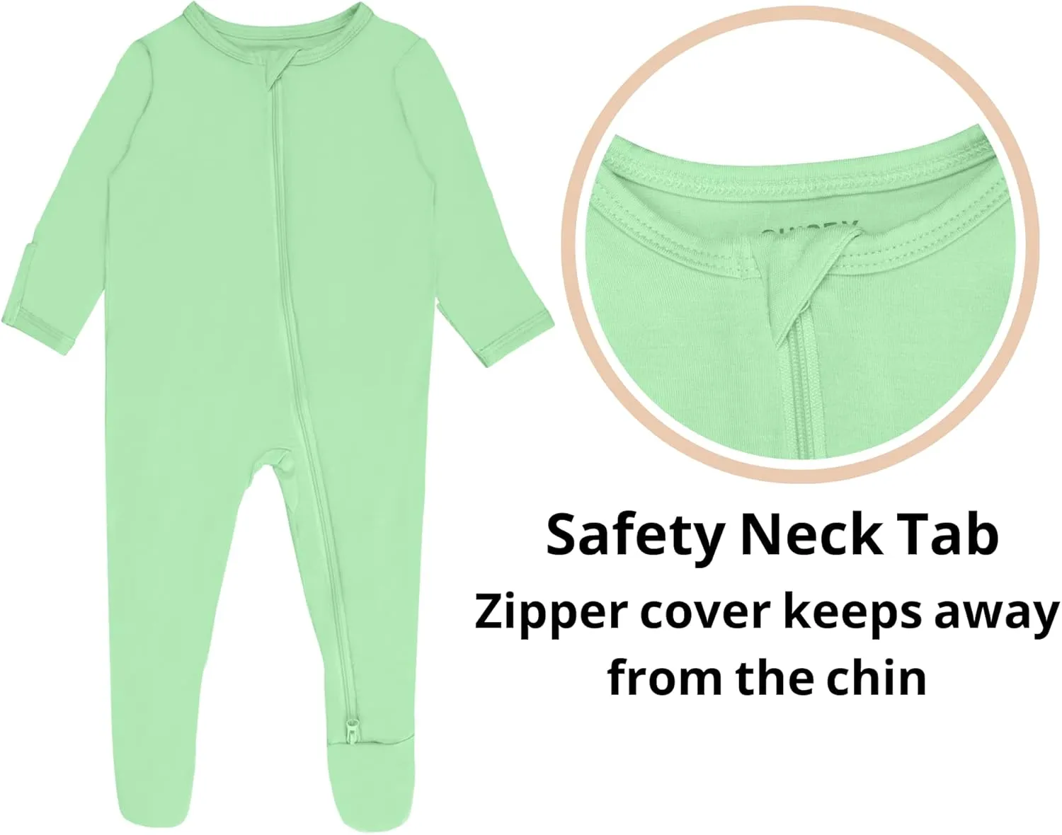 Baby Boy Footed Pajamas with Mittens,Rayon Made from Bamboo Sleepers, 2 Way Zipper Long Sleeve Pjs