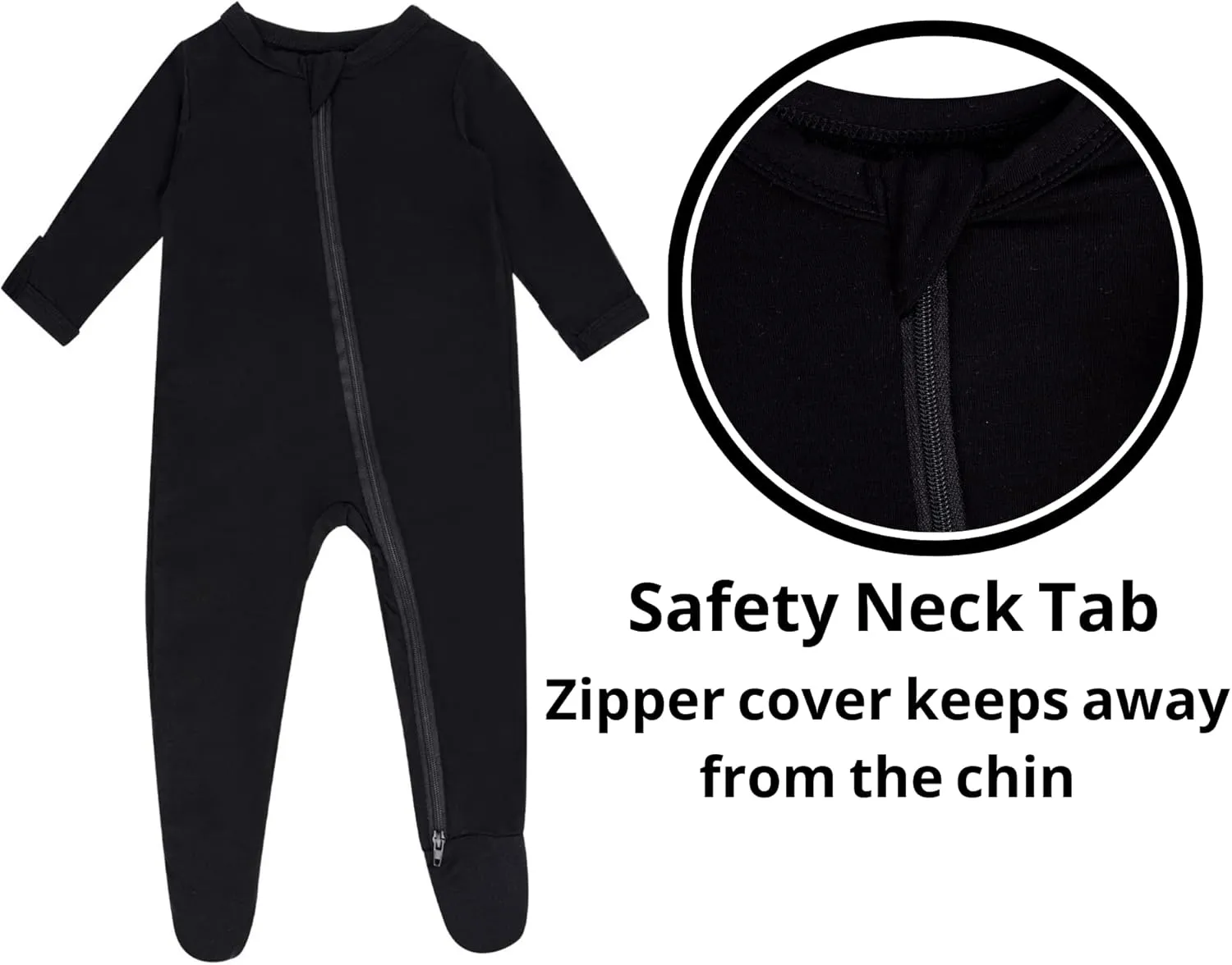 Baby Boy Footed Pajamas with Mittens,Rayon Made from Bamboo Sleepers, 2 Way Zipper Long Sleeve Pjs