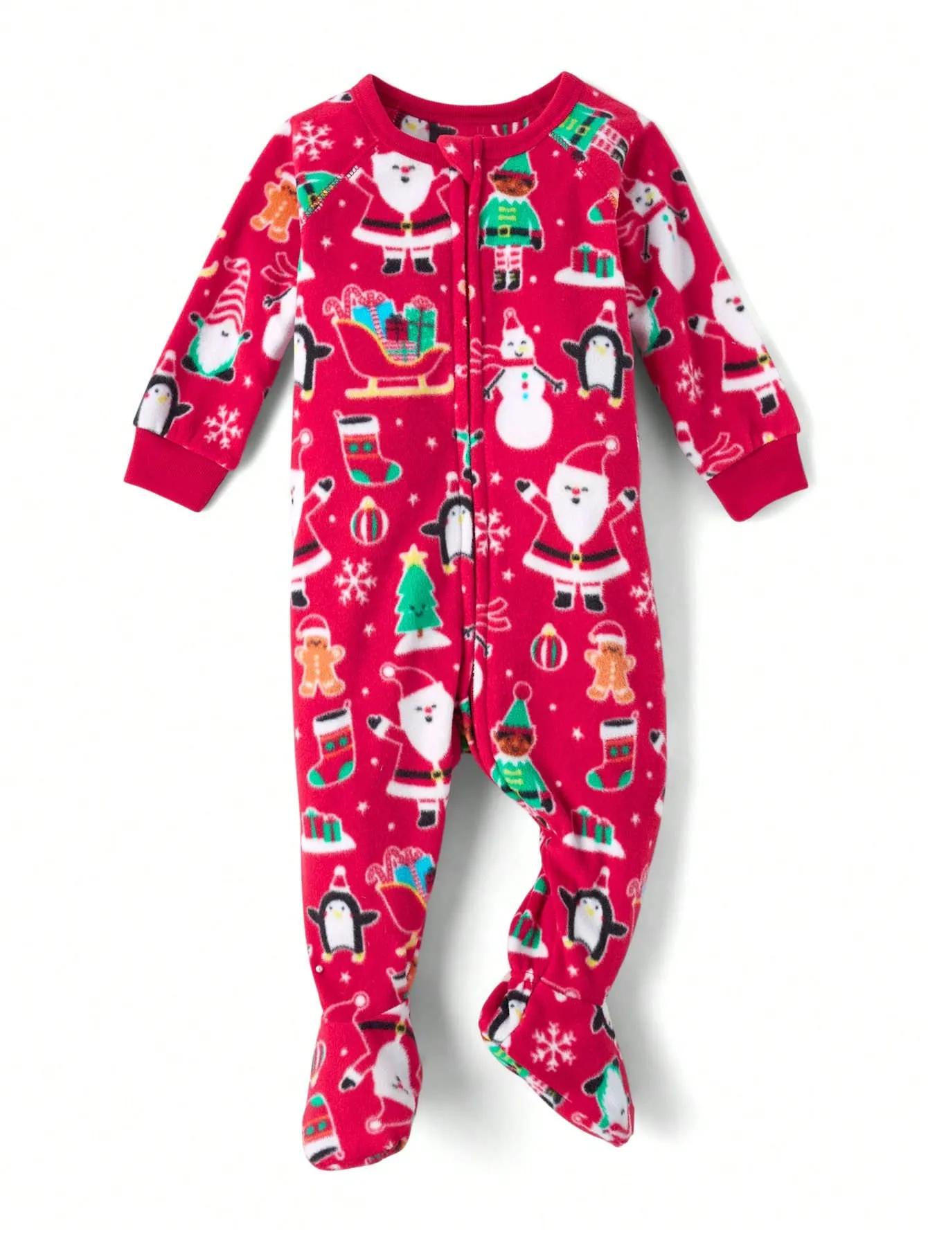 Baby christmas pajamas|The Children's PLACE Unisex Christmas Microfleece Footed One Piece Pajamas