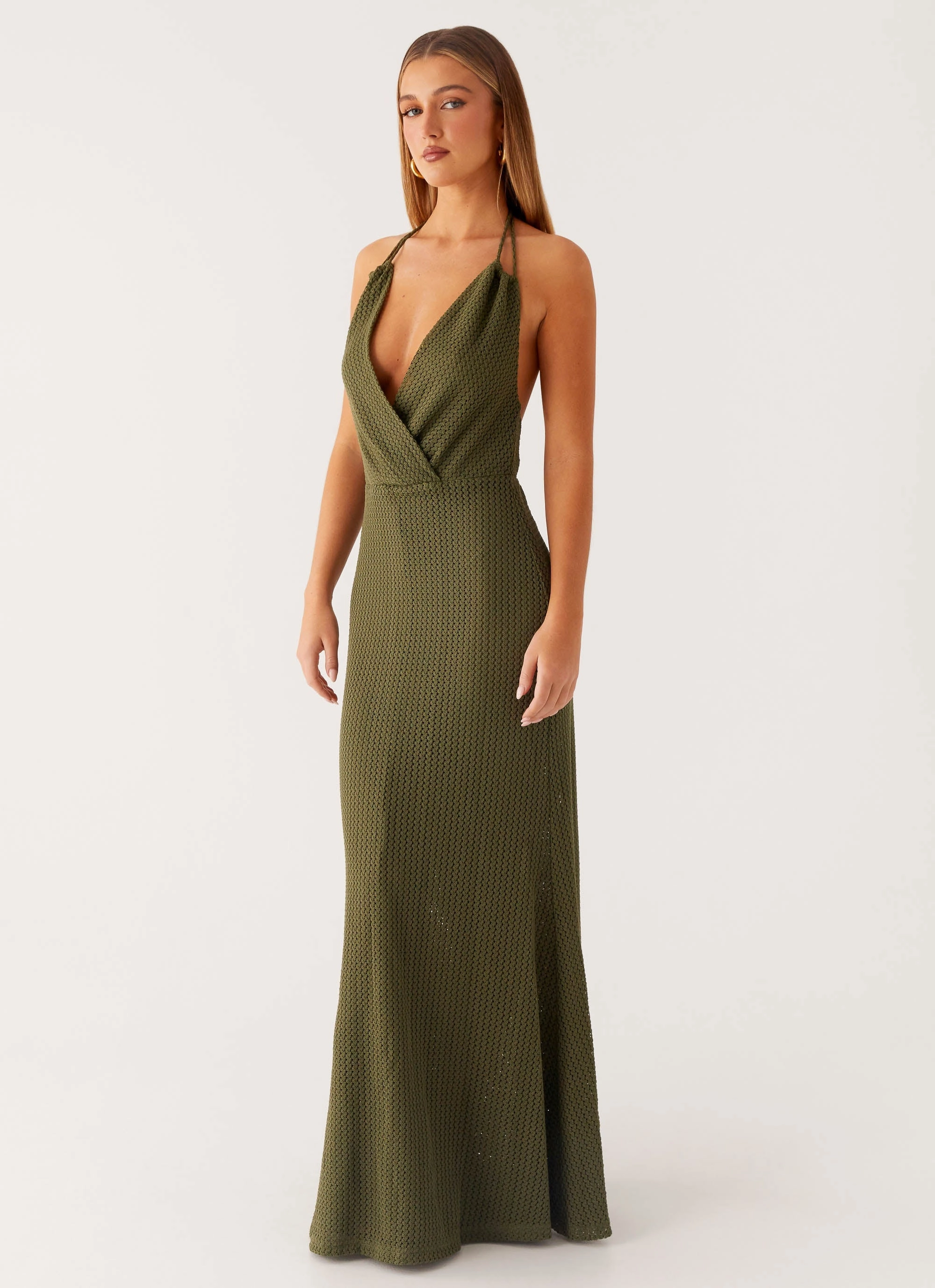 Thora Maxi Dress - Olive Form Flow Fresh Stitch