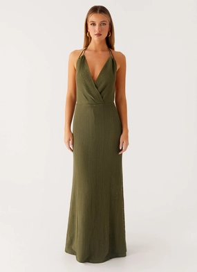 Self Power Thora Maxi Dress - Olive