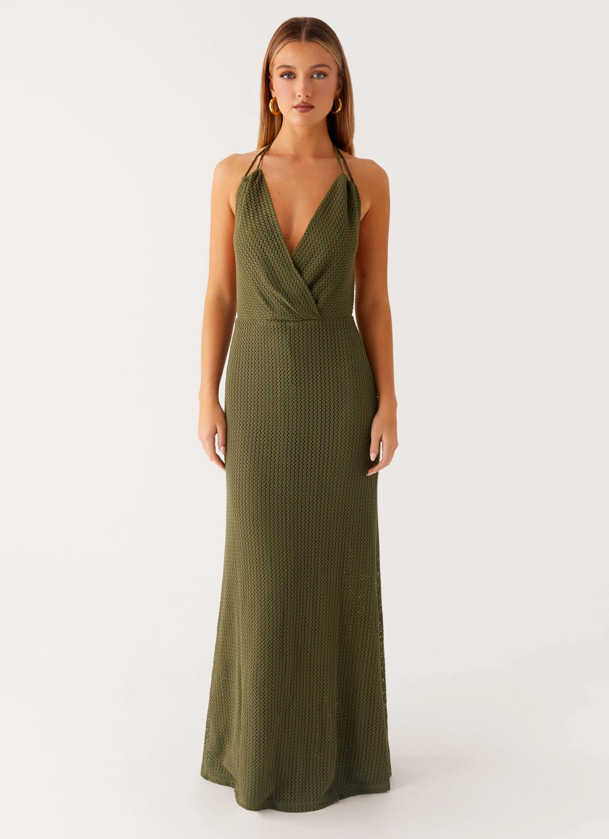 Self Power Thora Maxi Dress - Olive