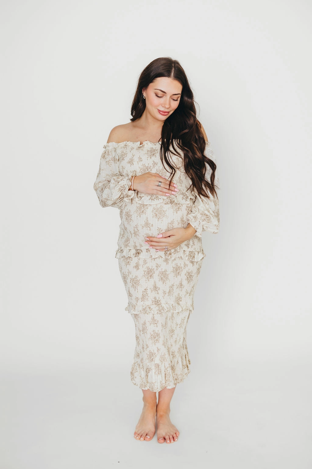 Cozy Style Vintage Style The Chloe Midi Dress in Brown - Bump Friendly *Final-Sale*
