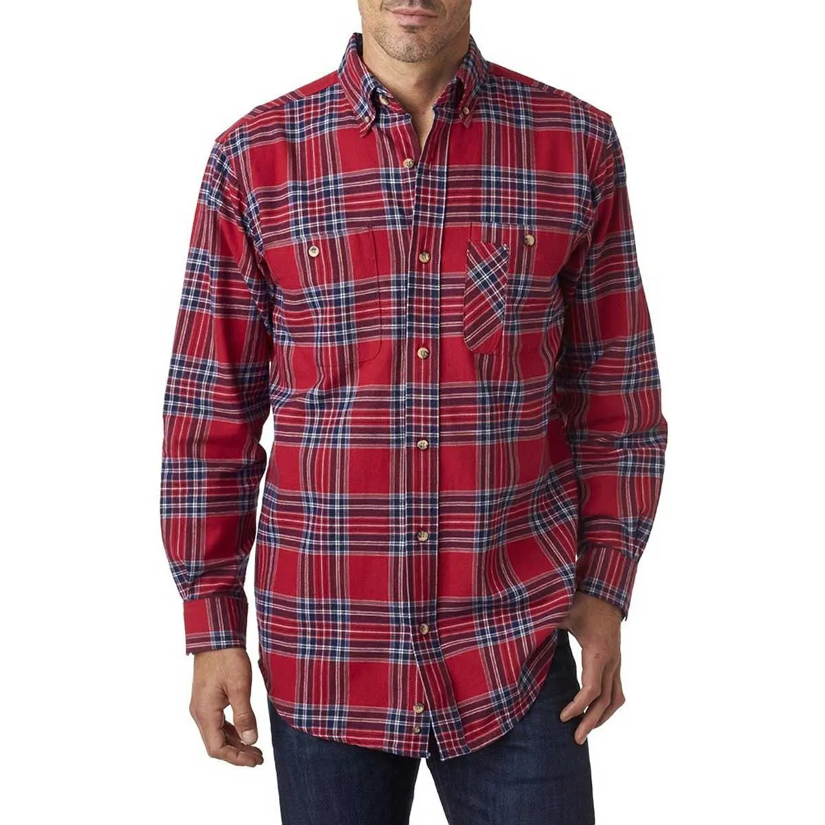 Backpacker Men's Blue Stuart Yarn Dyed Flannel Shirt