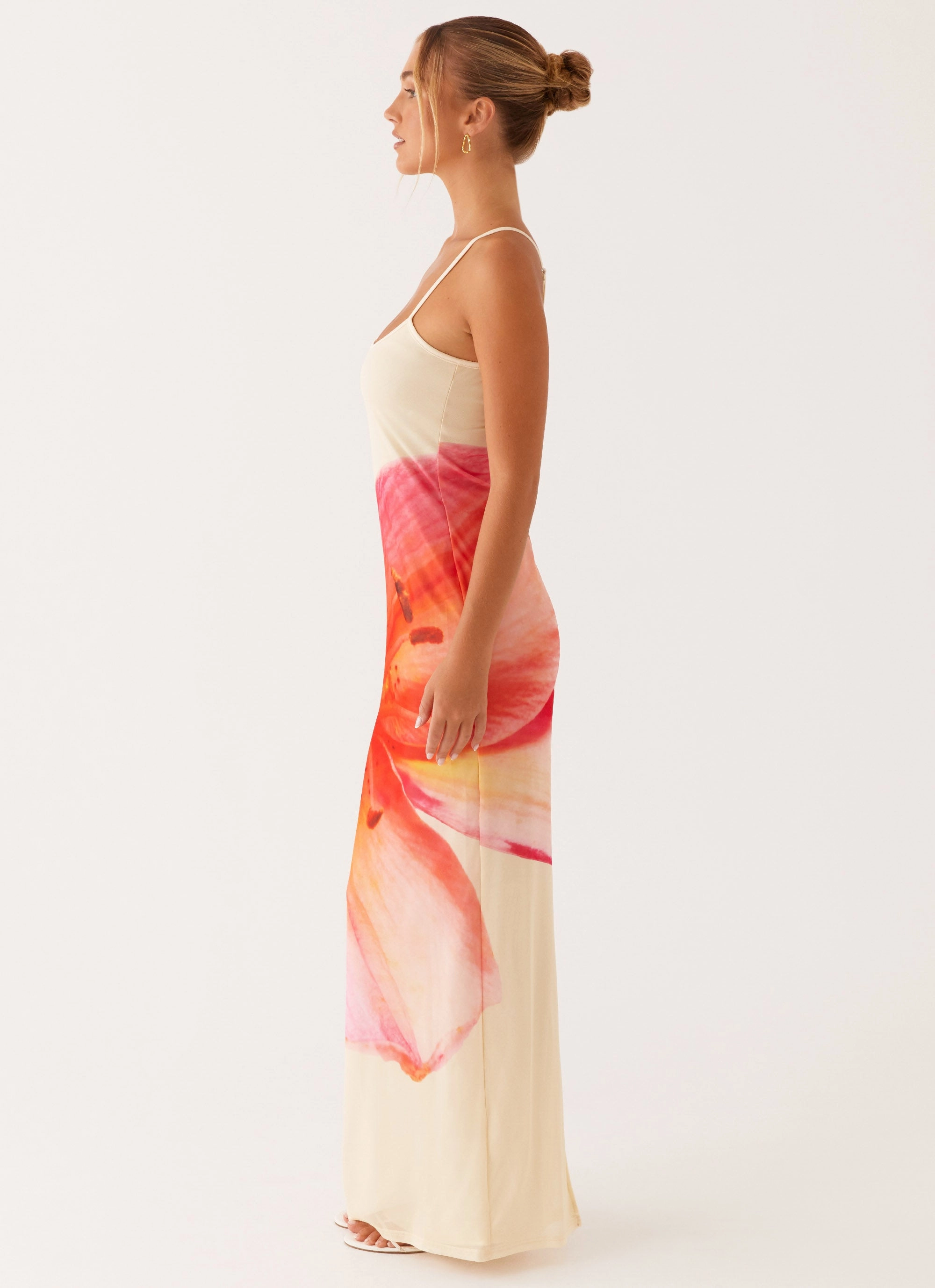 Chic and Stylish Bad News Mesh Maxi Dress - Yellow Floral