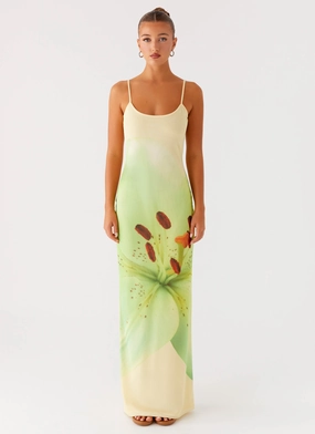 Light and Breezy Summer Mood Bad News Mesh Maxi Dress - Yellow Lily