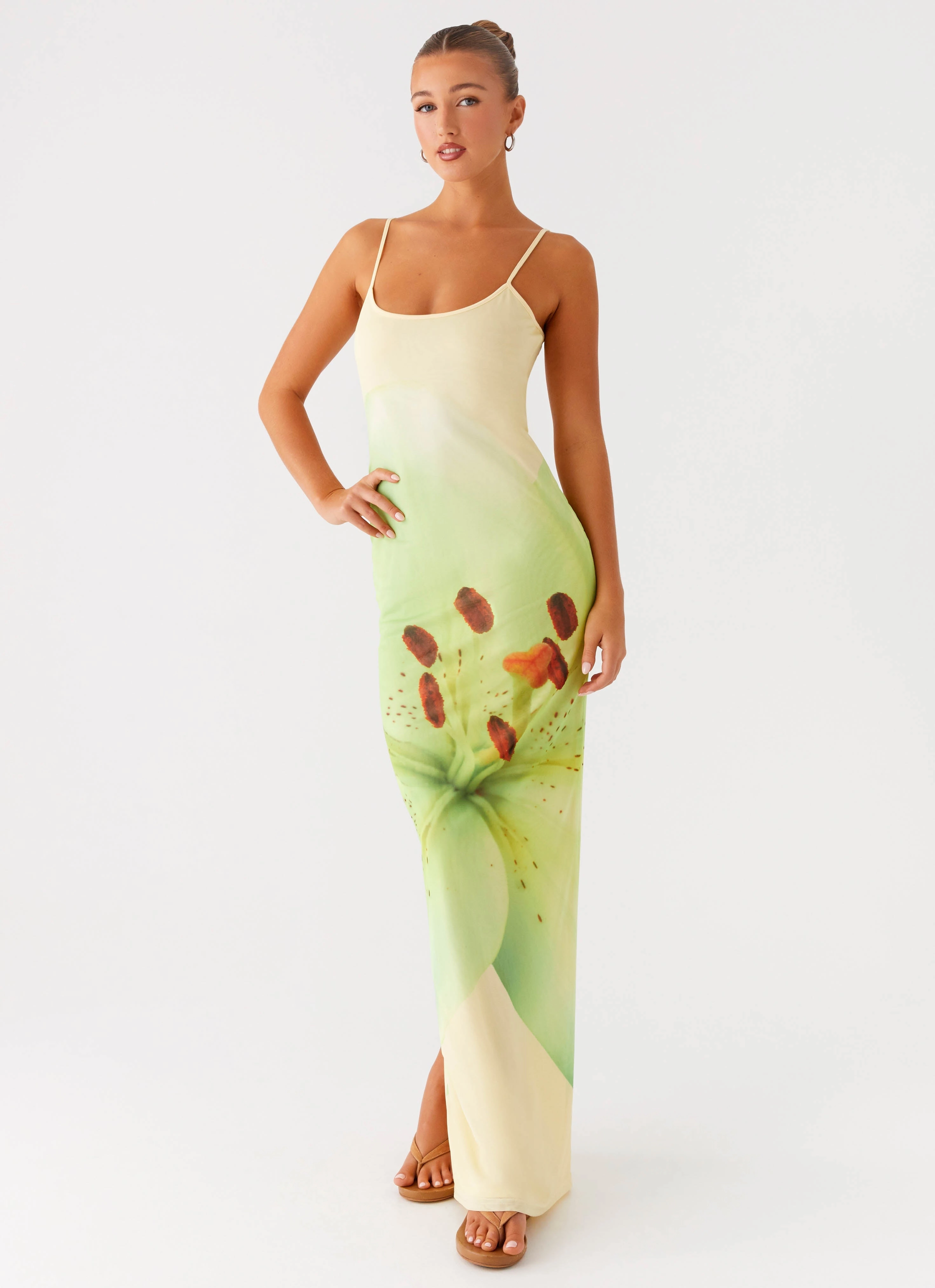 Modern Fit Sun-Protective Bad News Mesh Maxi Dress - Yellow Lily