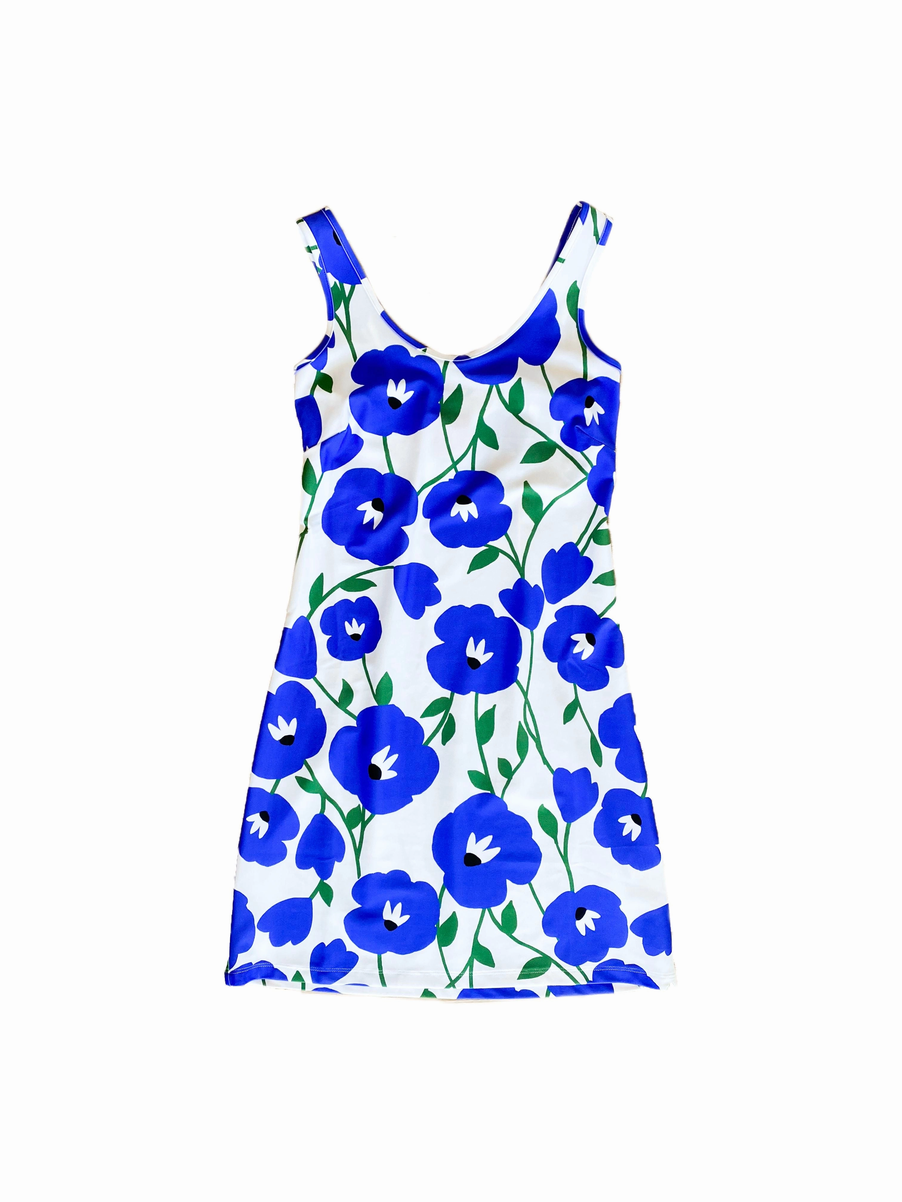 Bali Tank Dress Pop Art Flower Shirred-Detail NoiseFreeFabric