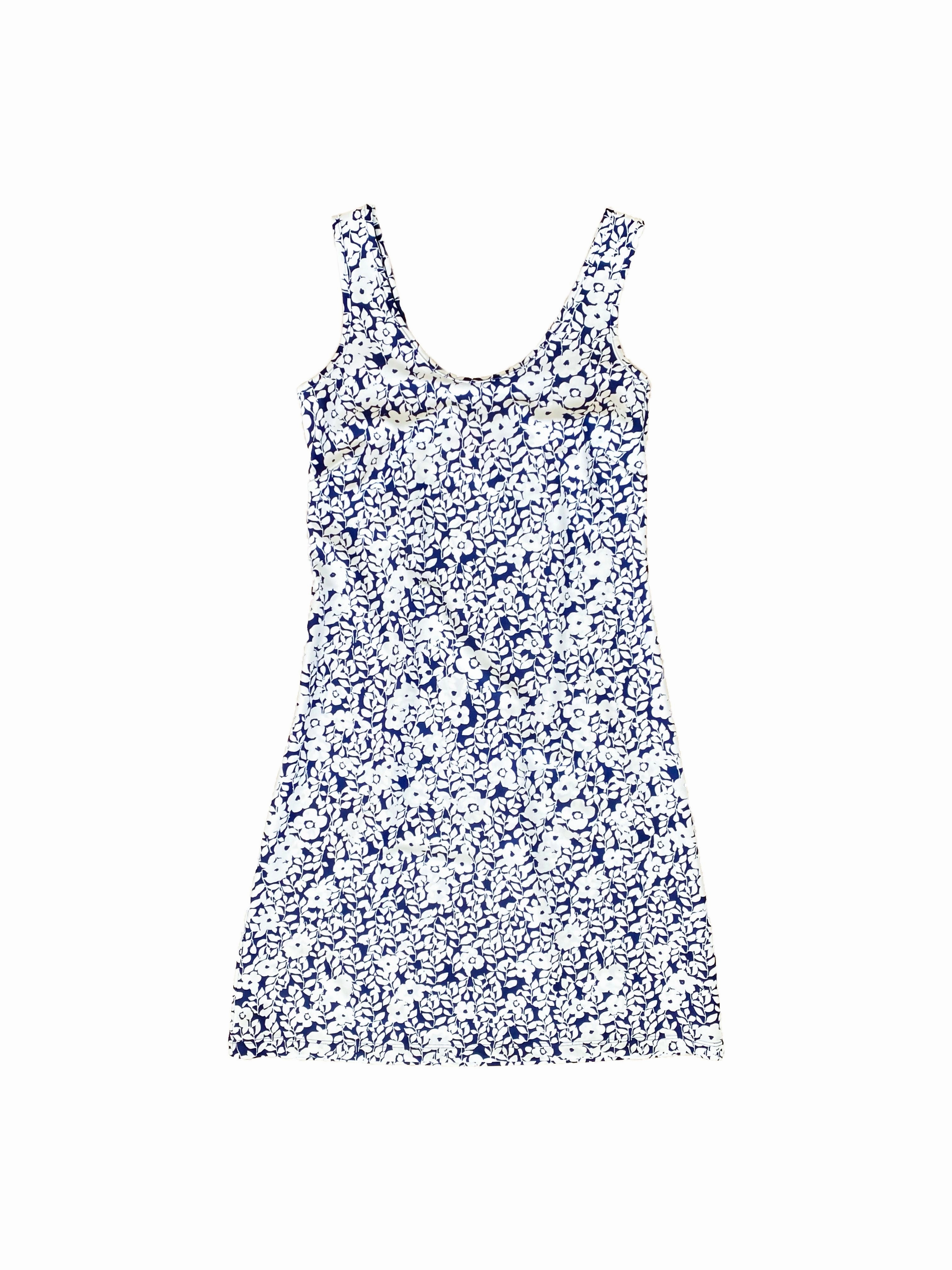 Bali Tank Dress Rosa Rugosa Navy Abstract Pattern Contemporary Design