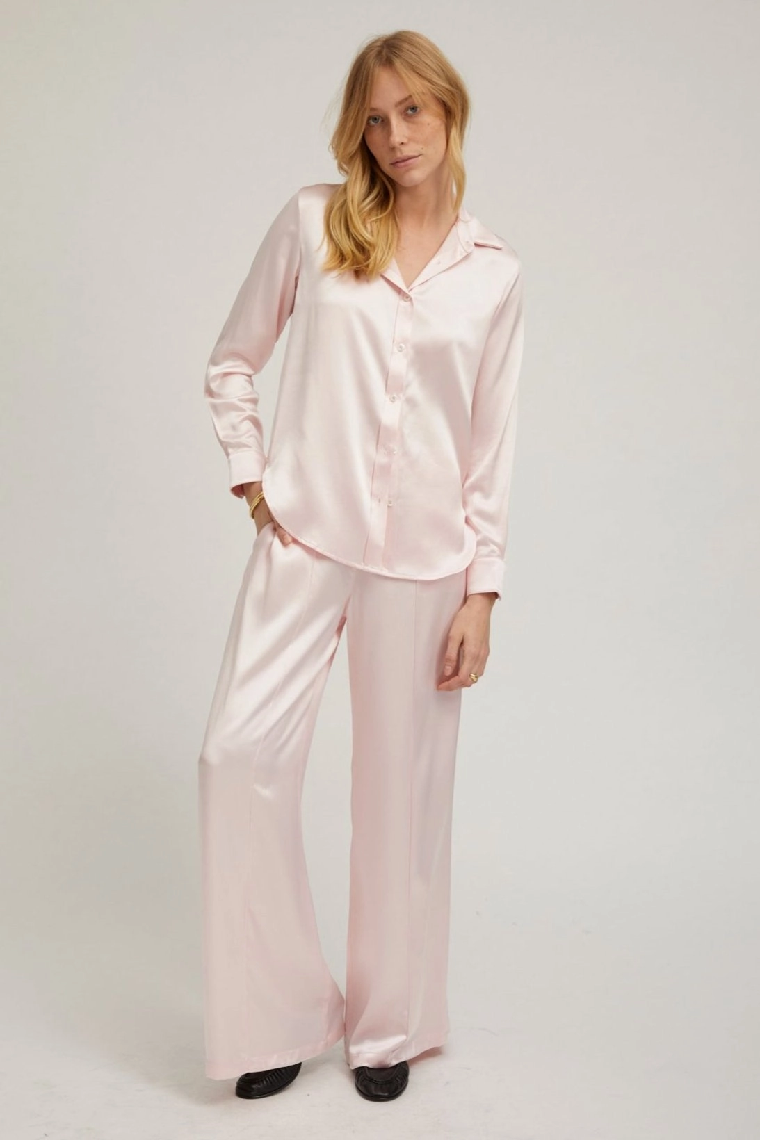 Ballet Silk Wide Leg Pintuck Pants Weather Flex City Ready