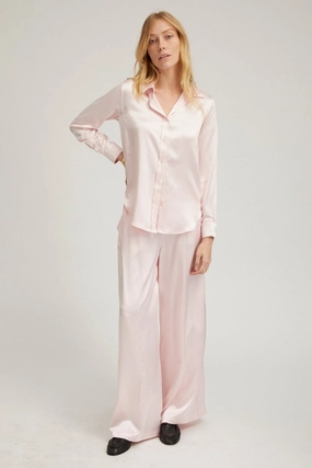 Sporty Comfort Wear Ballet Silk Wide Leg Pintuck Pants
