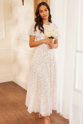 Deco Dot Gloss Ankle Gown Comfy Look