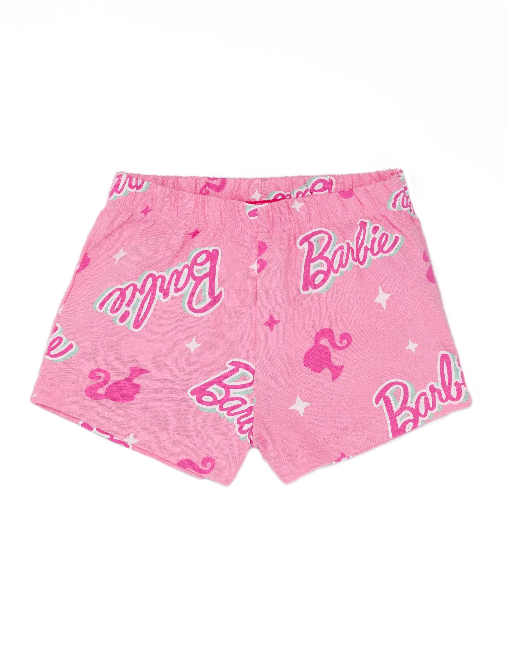 Barbie Girls Pink T-Shirt And Shorts Pyjamas With Scrunchie Set