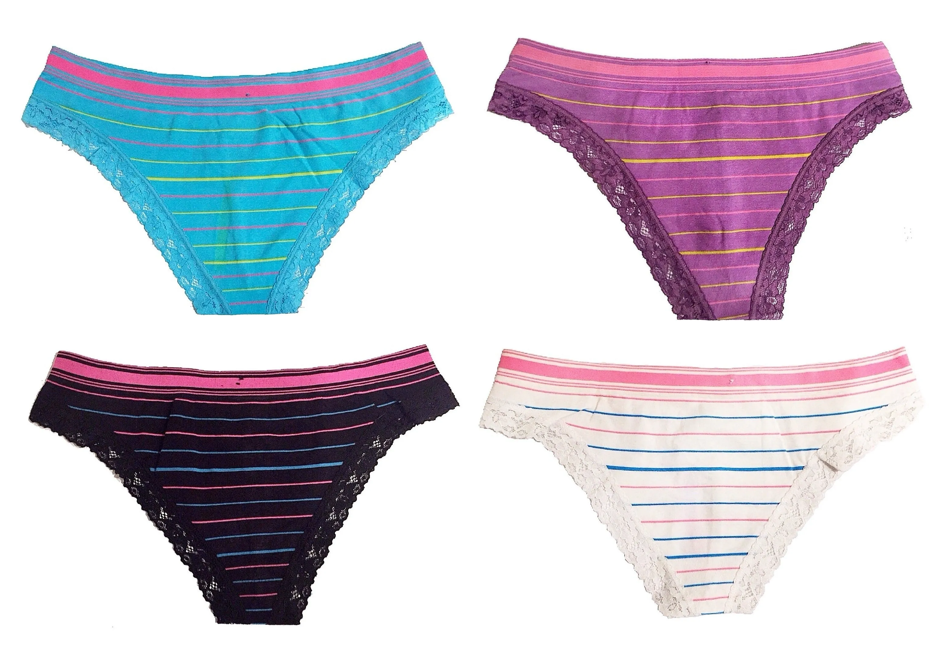Barely There Seamless Striped Lace Thongs