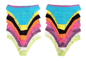 Barely There Seamless Striped Lace Thongs