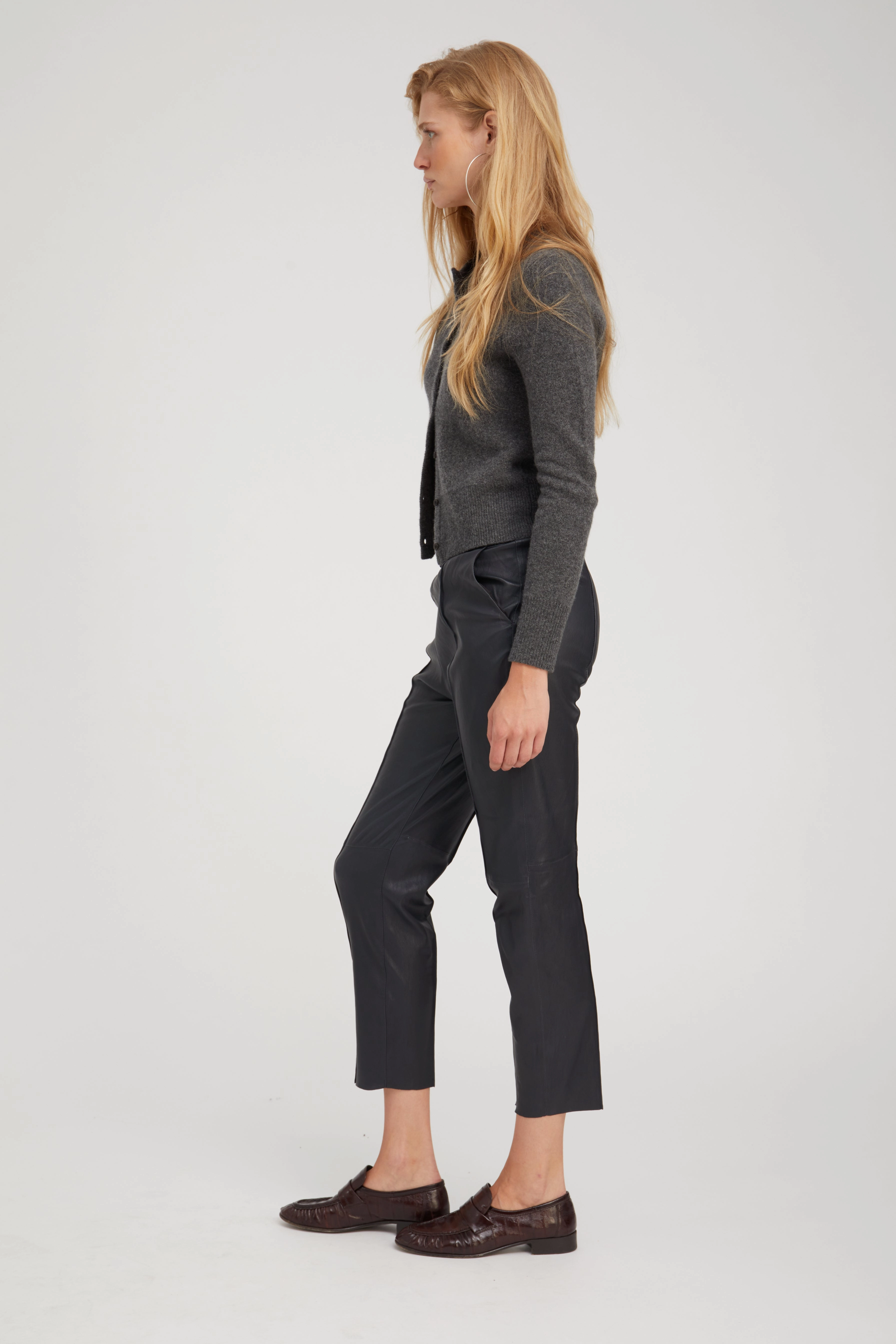 Work Flex Navy Leather Joggers