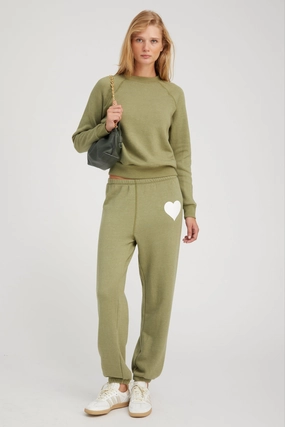 Reflective Trim Basil Heart Sweatpants