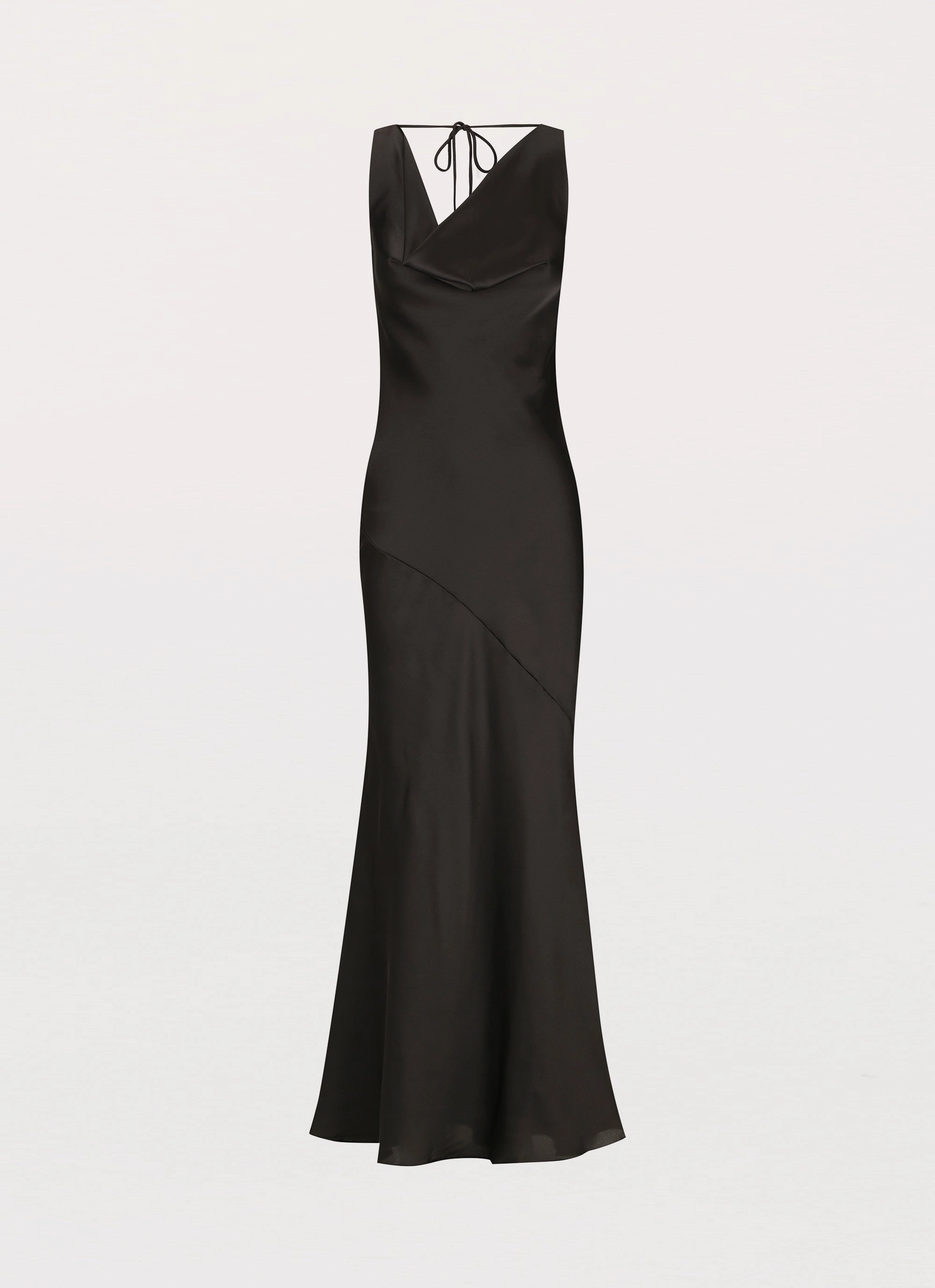Be Mine Satin Maxi Dress - Black Premium Fabric Bold Design