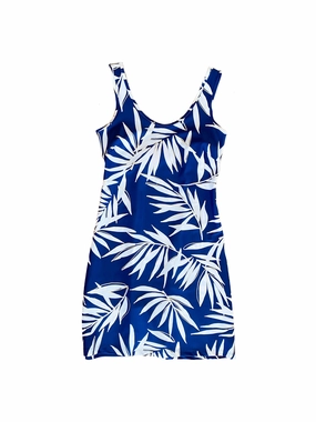Bali Tank Dress Navy Palm Leaf Easy Vibe