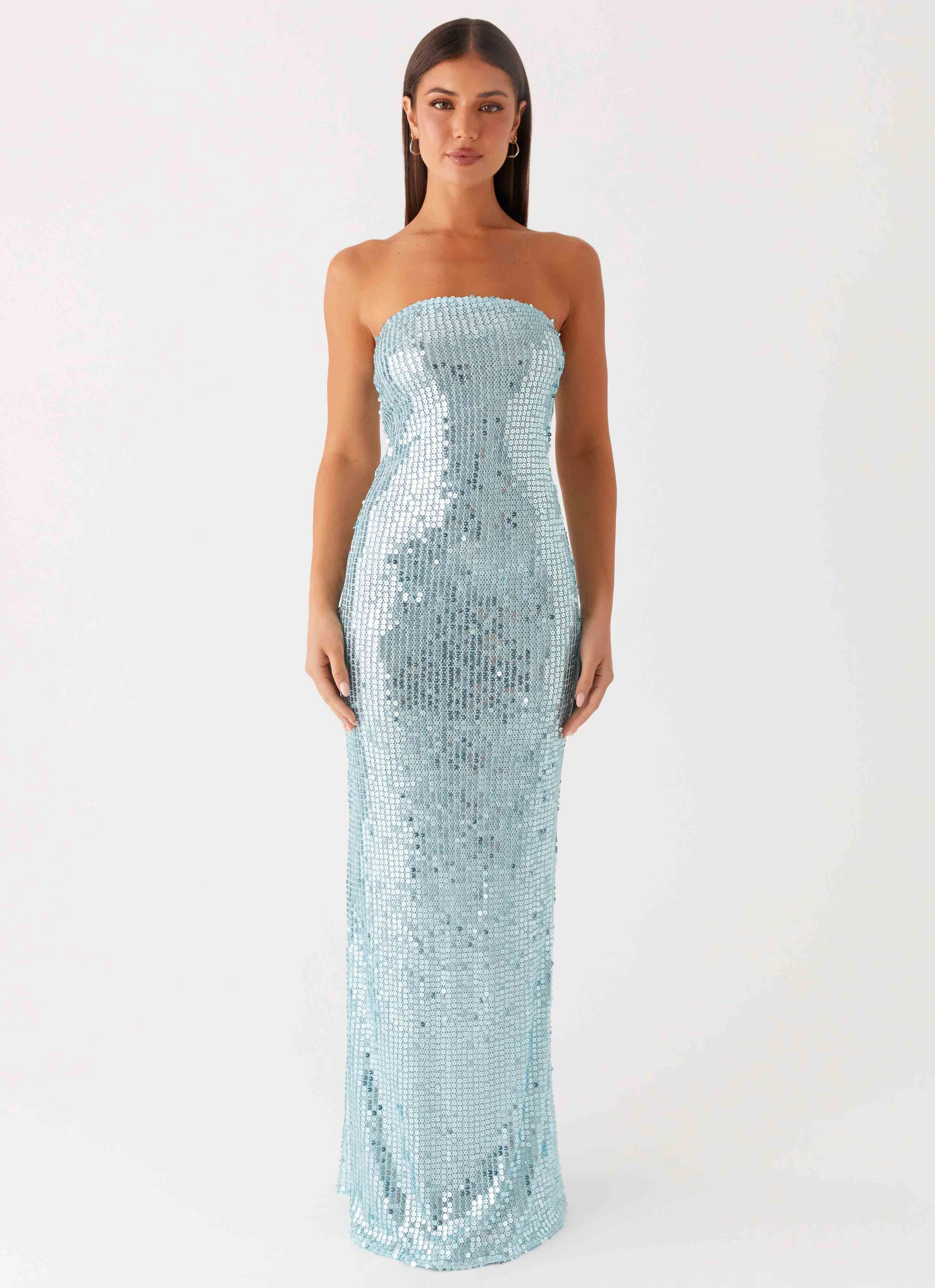 Lyric Sequin Maxi Dress - Turquoise Date Nightwear