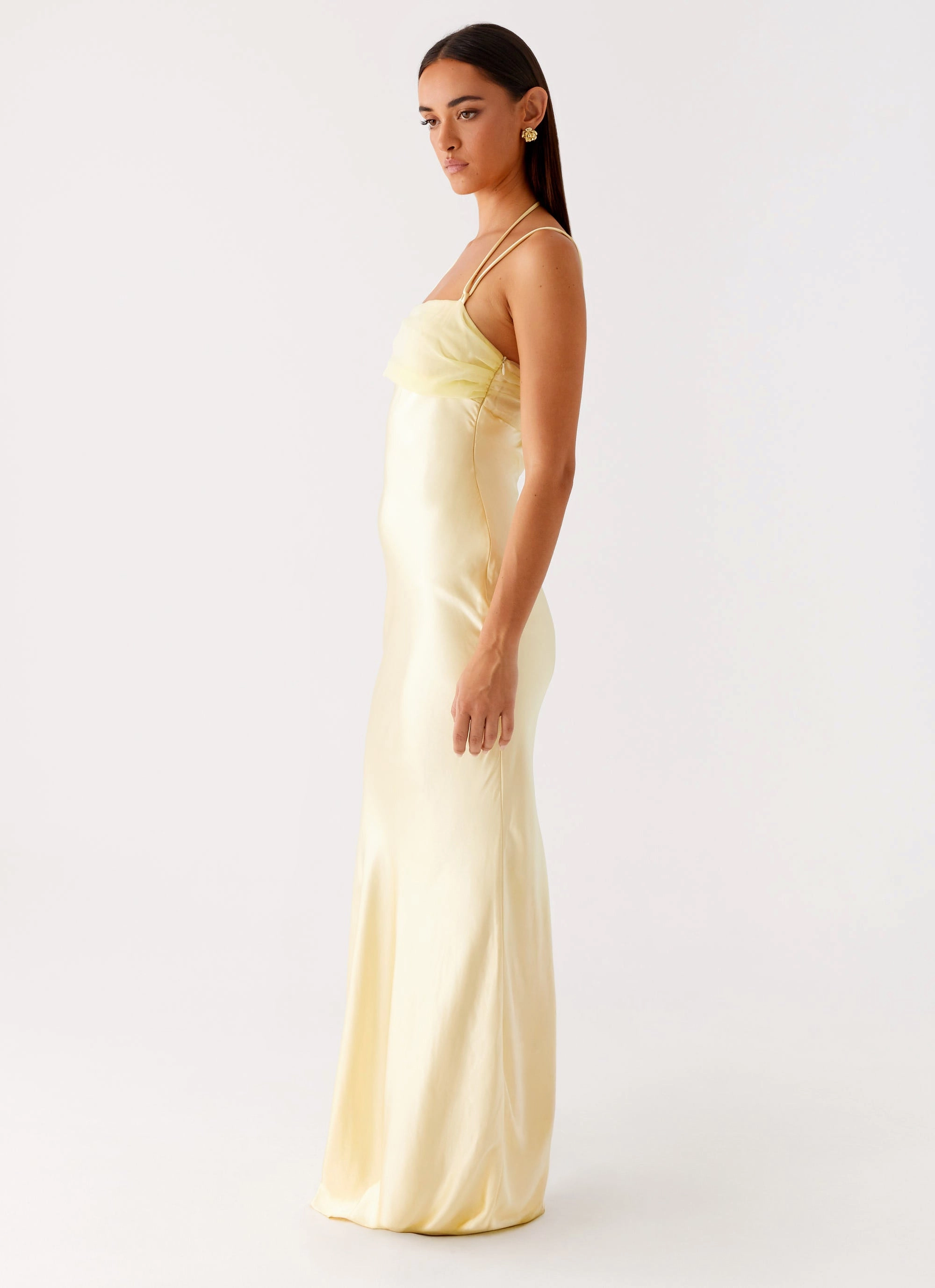 Effortless Layer Wear Fitted Design Belize Maxi Dress - Yellow