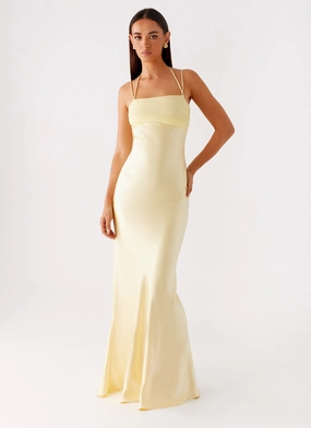 Sleek Presence Knit Cool Belize Maxi Dress - Yellow