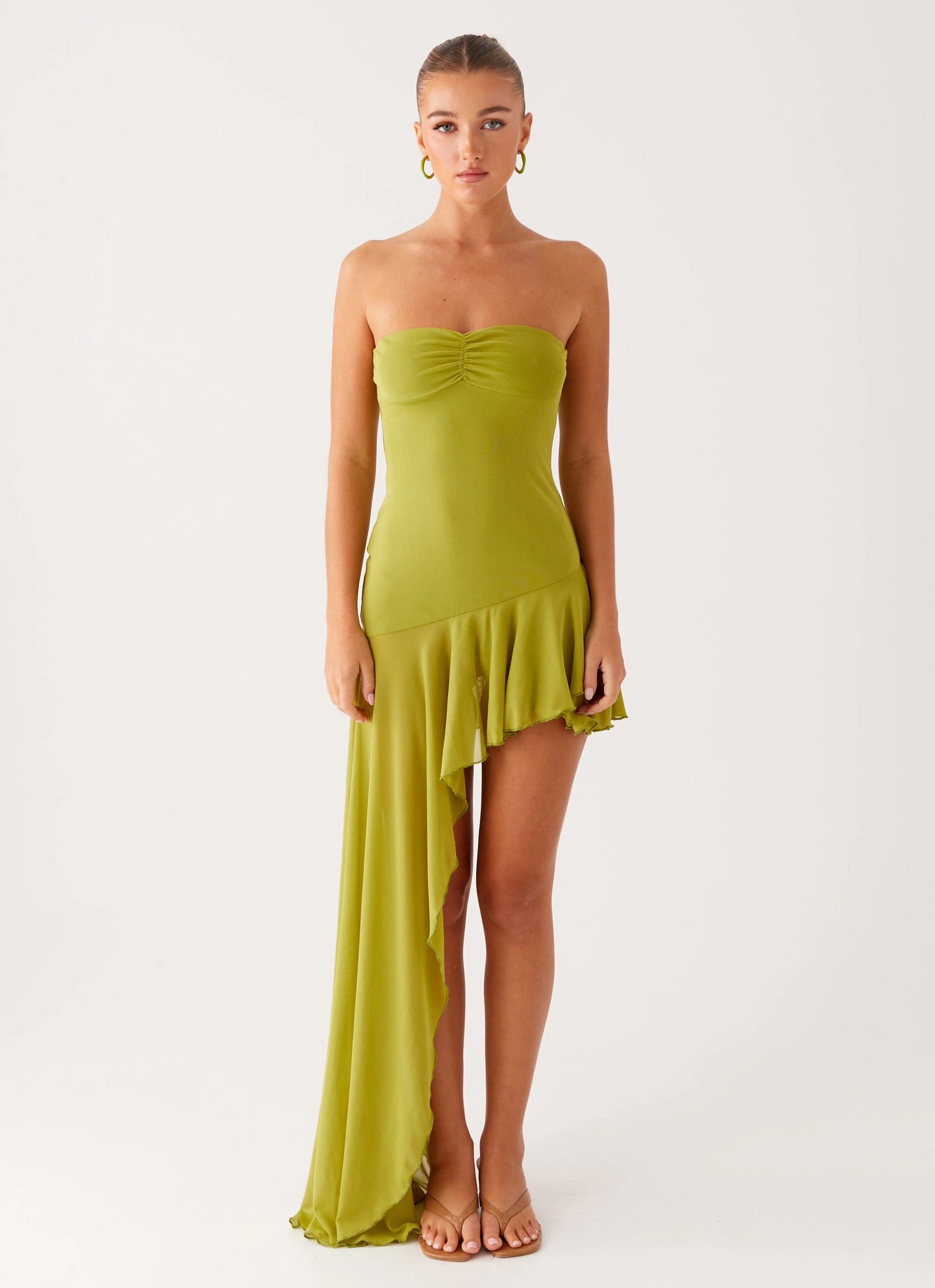 Reeva Mini Dress - Green Subtle-Print