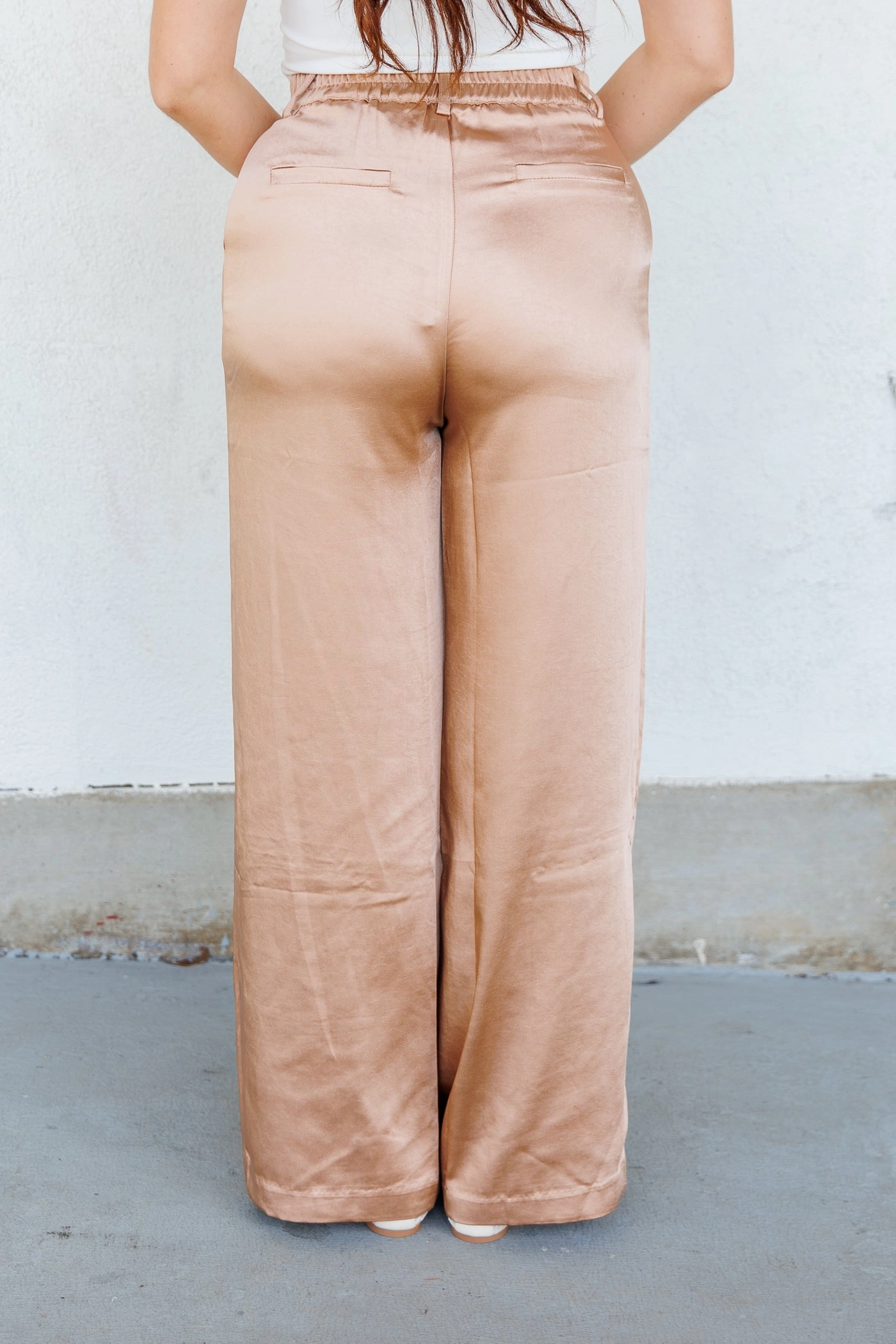 BELLE SATIN PANTS Rubberized grip Casual Comfort Layers