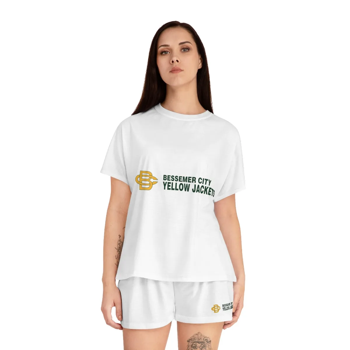 Bessemer City Yellow Jackets Women's Short Pajama Set (AOP)