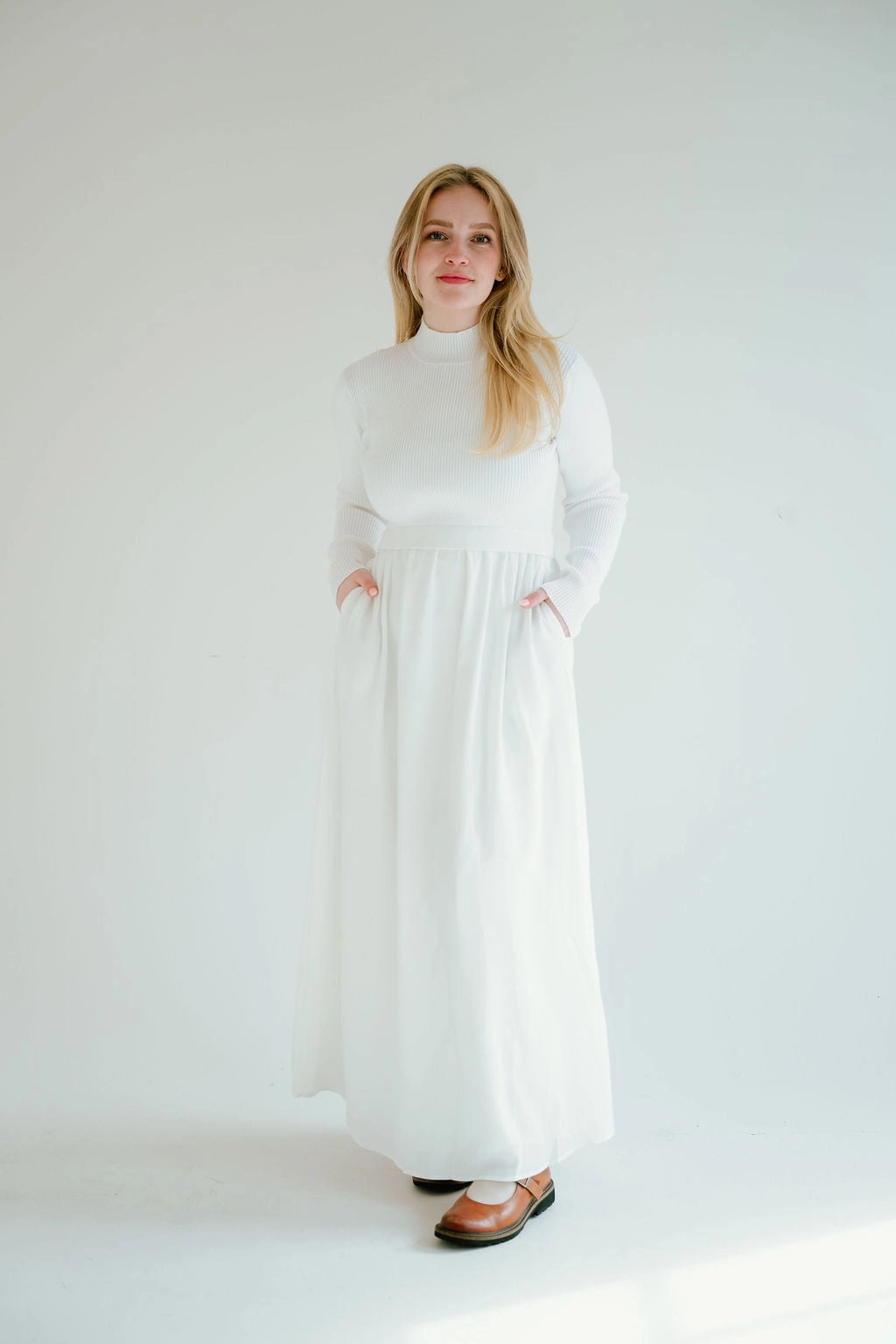 High-waist Floral design Beth Temple Dress
