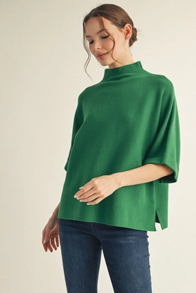 Better Than Basic Sweater in Green Water Repellent Coating LayeringFriendly Weight