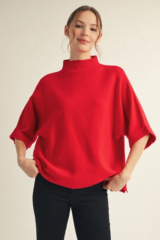 LongSleeve Better Than Basic Sweater in Red