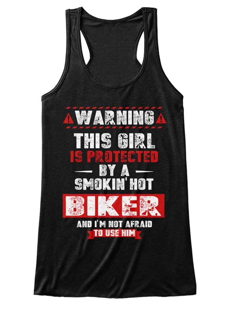 Biker Letters Printed Tank Top